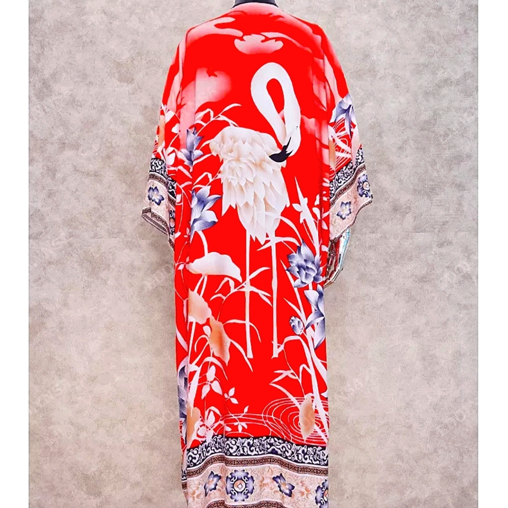 NWT Long Kimono w/belt  Cover Up/Beach/Maternity . One size